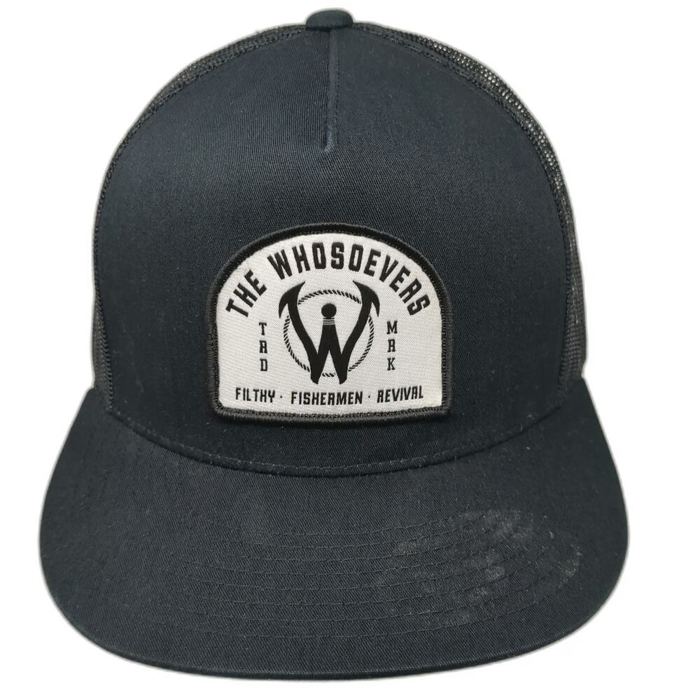 The Whosoevers Trucker Hat Black One Size Mesh Back Snapback Filthy Fishermen